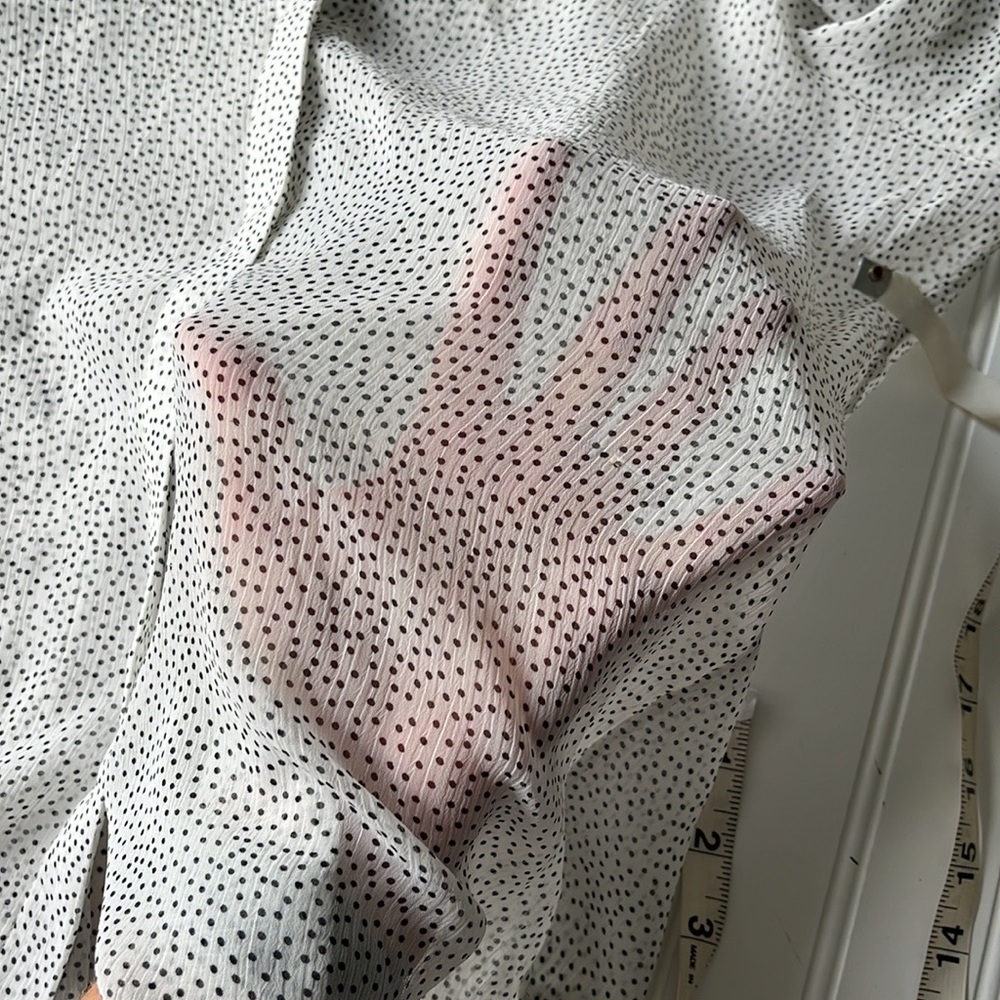 Pink Tartan polka dot bow ivory white black top - Picture 12 of 12